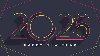 Happy New Year 2026 Greeting Card