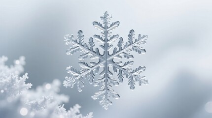 Close-up of intricate snowflake, symbolizing winter's delicate beauty and the fleeting nature of time
