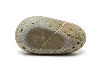 Smooth polished stone with textural geological surface in grey hues