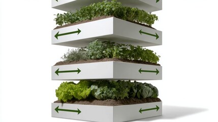 Vertical garden flourishing with diverse herbs symbolizes urban gardening renaissance, celebrating Earth Day, sustainable living with eco-conscious innovation