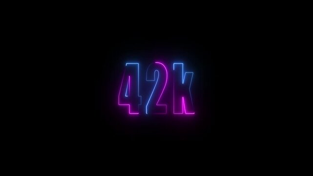 Celebration of reaching 45 thousand followers Or subscribers. 42K subscribers THANK YOU. 42k Followers Celebration text animation. 42k followers,.4k animation.