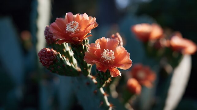 Terracotta blooms ignite the cactus landscape, celebrating Desert Bloom Day and highlighting xeriscape magic with botanical intrigue
