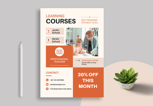 Learning Courses Flyer Template Layout