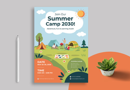 Summer Camp Flyer Layout Design
