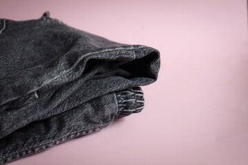 denim on a simple background, jeans texture, jeans flatlay