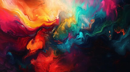 Obraz premium A colorful painting with a lot of different colors and shapes