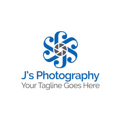 Letter J Photography Logo – Camera Lens and Initial Symbol Design