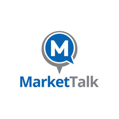 MarketTalk Logo – Letter M Speech Bubble Symbol for Communication and Marketing