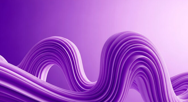 Abstract swirling purple organic form with ribbed texture, set against a soft gradient background