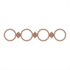 Elegant infographic featuring circular nodes and diamond connectors in a horizontal flow, perfect for business or data concepts.