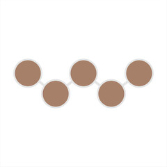 Simple infographic design featuring three connected brown circles, ideal for modern business presentations and process visualization.