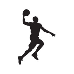 Basketball player silhouette vector illustration
