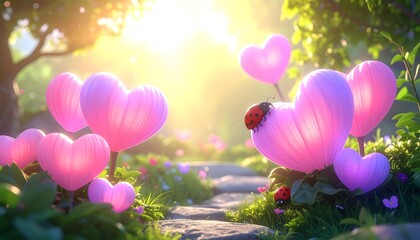 pink tulips in spring