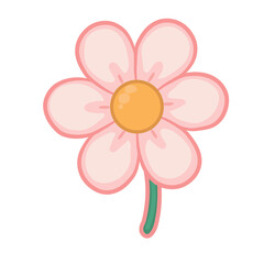 Fototapeta premium Cute Pink Daisy Flower Illustration