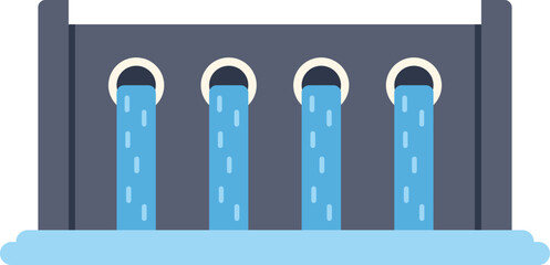 Water dam generating renewable energy, providing sustainable electricity to homes and businesses