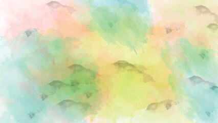 Soft watercolor wash texture background featuring pastel hues of pink blue green and yellow perfect for artistic designs and gentle ambiance vector