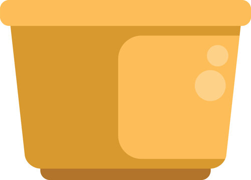 Simple yellow plastic container with a blank label, ideal for storing food