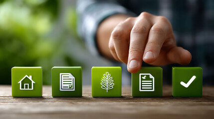 Engaging sustainability actions home environment digital icons green lifestyle close-up view eco-friendly concepts