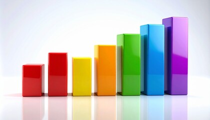 Colorful 3D bar graph with wave-like height variation.