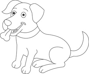 Illustration of a playful dog chewing a bone