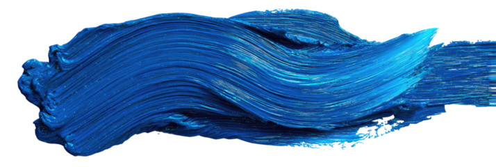 Vibrant blue paint stroke