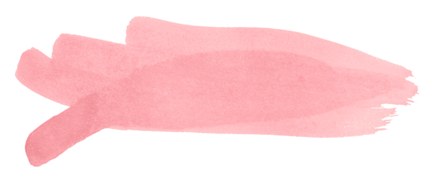pink watercolor background. Artistic hand paint. Isolated on transparent background.