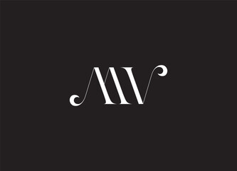 Minimalist MV Monogram Logo | Luxury Elegant Letter Brand Design