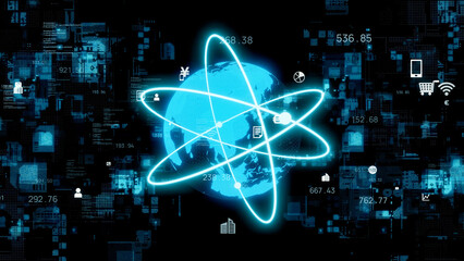 グローバルネットワークとデジタルテクノロジーのコンセプトイメージ