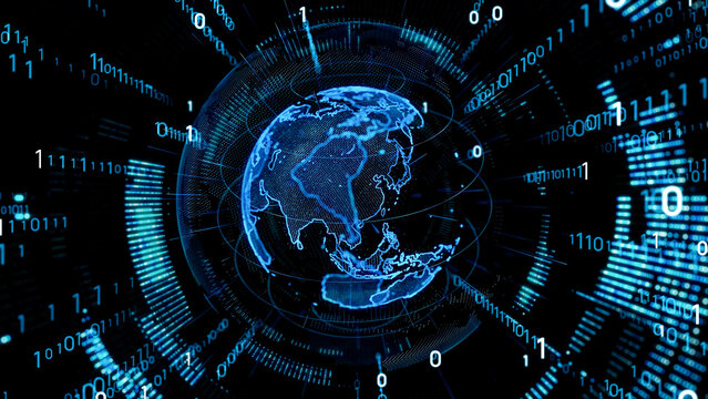 グローバル、DX、ネットワーク、AI、データ、世界、サイバー、アブストラクト、デジタル、未来、インターフェース、GUI、VR、トランスフォーメーション、SF、IT、ICT、暗号化、ソースコード、バイナリコード、クラウド、テクノロジー、背景、バックグラウンド、通信、オンライン、インターネット、web、システム、エンジニアリング、開発、プログラミング、拡散、アップロード、データドリブン、地球、データレ