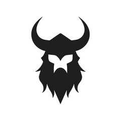 Vintage Engraved Viking Helmet Logo with Heritage Nordic Detailing