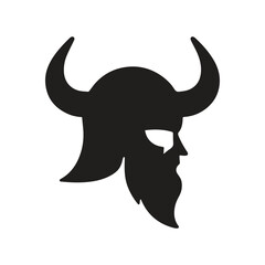 Classic Etching Viking Warrior Helmet Symbol with Rustic Texture
