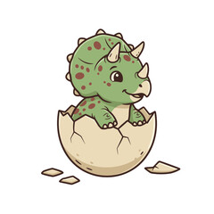 Cute Dinosaur in an Egg