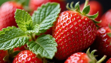 strawberries on a white background
