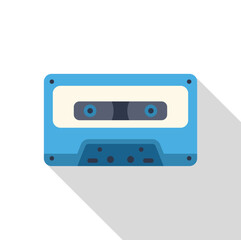 Vintage blue audio cassette symbolizing retro music technology and analog sound recording