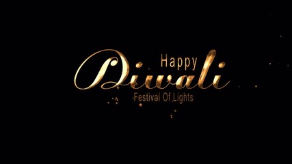 happy diwali text animation with alpha channel background. Perfect for diwali greeting cards, social media posts, festive advertisements. - Powered by Adobe