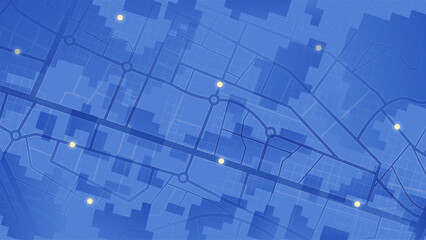 GPS Navigation Interface. Smart city network map with Location Pins. Delivery tracking with blue background vector illustration