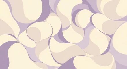 Abstract Organic Fluid Pattern Background in Pastel Lavender and Cream Tones