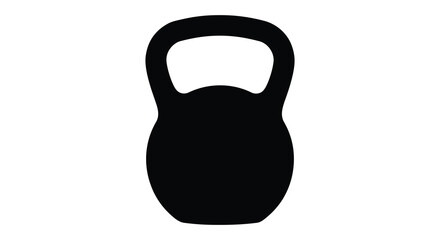 Silhouette of a black kettlebell representing strength fitness and weightlifting exercise equipment for gym workouts silhouette