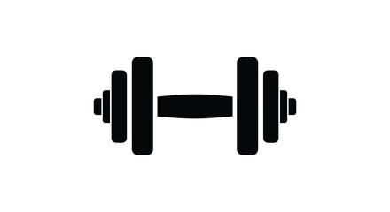 Fitness dumbbell silhouette icon representing strength training weightlifting and healthy lifestyle silhouette