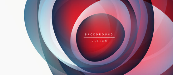 Abstract circular layers, vibrant colors, modern design. Text reads background design within central shape. Smooth gradients create depth.
