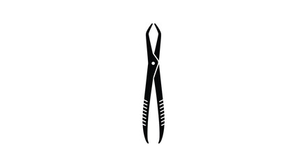 Retro medical forceps detailed close up object photography high quality clean design element for healthcare and science silhouette