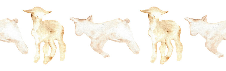 Watercolor Christian border.Watercolor hand-drawn border.