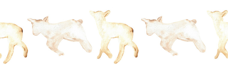 Watercolor Christian border.Watercolor hand-drawn border.