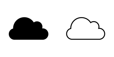 Minimalist cloud icons in solid and outline style