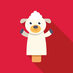 Adorable sheep puppet waving, perfect for children's entertainment and educational purposes