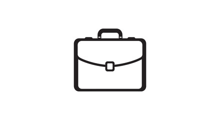 Simple outline icon of a briefcase representing business travel professionalism and work essentials silhouette