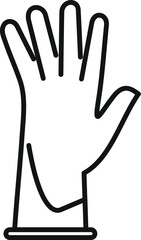 Protective cleaning glove, ensuring hygiene and safety during various tasks, featuring an open hand with five extended fingers