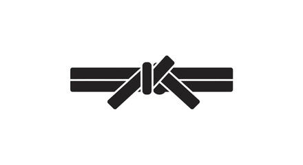 Black belt icon isolated on white background for martial arts concepts