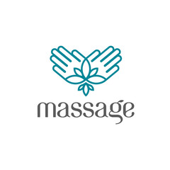Obraz premium Vector logo design template for massage salon. 