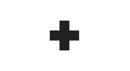 Obraz premium Black plus sign isolated on white background for various design projects